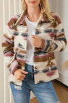 Multicolor Aztec Print Button Up Long Sleeve Jacket-Outerwear-MomFashion