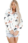 White Cow Boy Hats Puff Sleeve Button Up Shirt-Tops-MomFashion