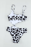 Cow Animal Print One-piece Swimsuit-Swimwear-MomFashion