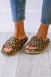 Leopard Print Thick Sole Slip On Slippers-Shoes & Bags-MomFashion