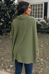 Jungle Green Cowl Neck Shift Tunic Top-Tops-MomFashion