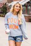 Gray Cool Mom Graphic Print Cording Sweatshirt-Tops-MomFashion