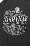 Black NASHVILLE MUSIC CITY Corded Graphic Sweatshirt-Tops-MomFashion