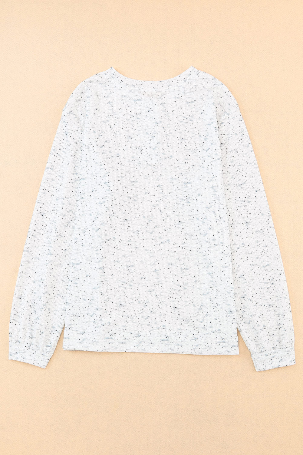 Gray Slouchy Heather Rib Knit Long Sleeve Henley Top-Tops-MomFashion