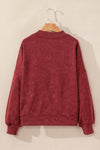 Red Dahlia Drop Shoulder Crew Neck Pullover Sweatshirt-Tops-MomFashion