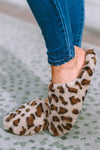 Camel Leopard Print Fuzzy Home Slippers-Shoes & Bags-MomFashion