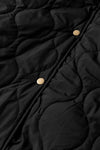 Black Snap Button Furry Reversible Coat-Outerwear-MomFashion