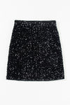 Black Sequin Bodycon Mini Skirt-Bottoms-MomFashion