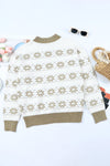 White Christmas Snowflake High Neck Knit Sweater-Tops-MomFashion