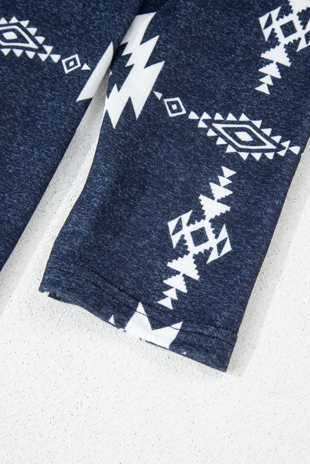 Gray Plus Size Aztec Print Exposed Seam Top-Plus Size-MomFashion