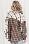 Brown Mixed Plaid Soft Oversized Shirt-Tops-MomFashion