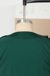 Blackish Green Satin Surplice V Neck Knot Blouse-Tops-MomFashion