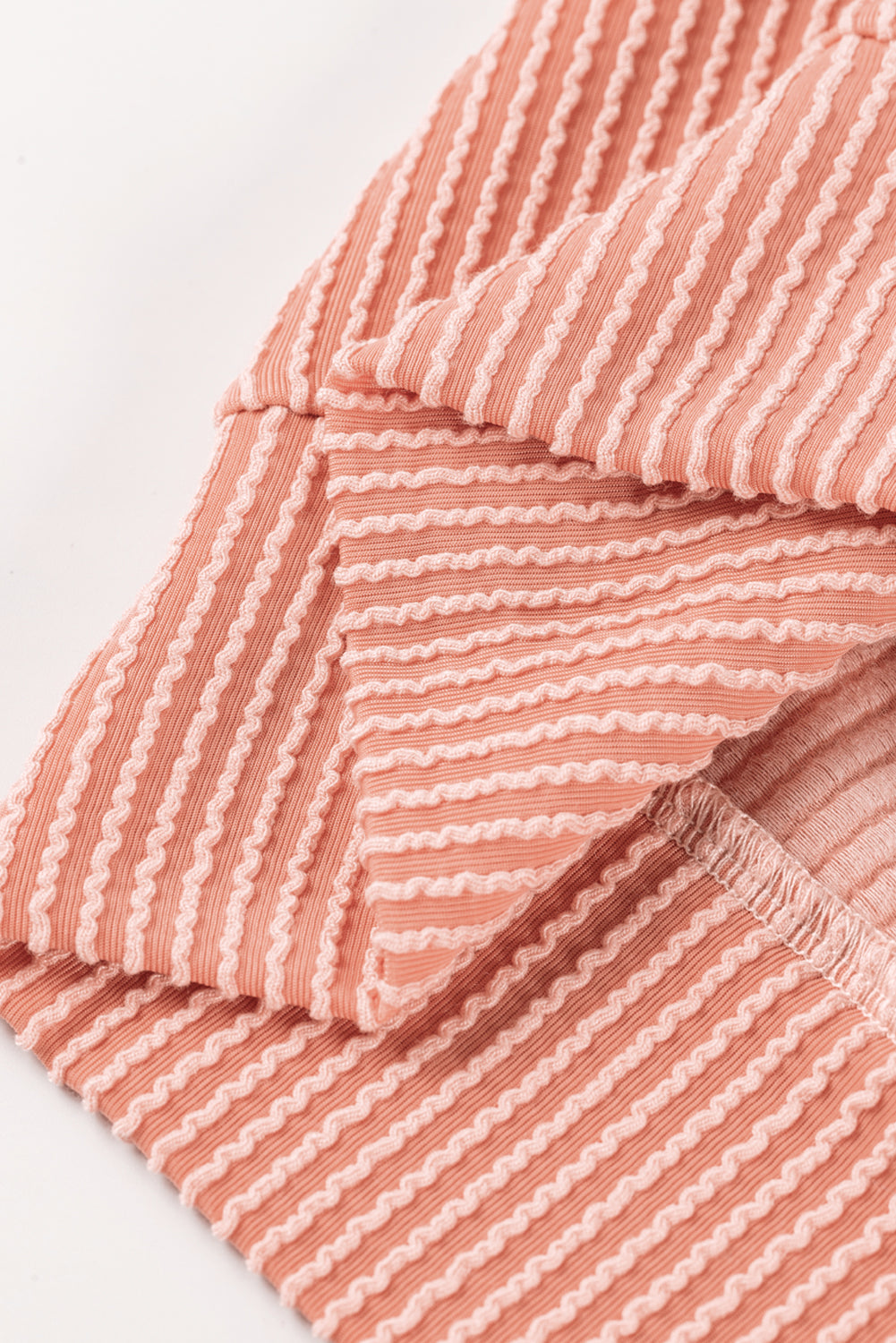 Fiery Red Corded 2pcs Colorblock Pullover and Pants Outfit-Loungewear-MomFashion