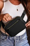 Black Minimalist Multi-zipped Crossbody Bag-Shoes & Bags-MomFashion