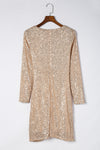 Apricot Knot Pack Hip Sequin Dress-Dresses-MomFashion