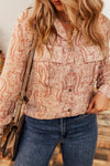 Printed Chest Pockets Floral Print Shirt-Tops-MomFashion