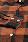 Brown Turn-down Collar Plaid Shirt Coat-Outerwear-MomFashion