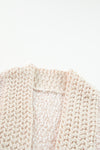 Apricot Popcorn Knit Open Front Cardigan-Tops-MomFashion