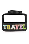 Black TRAVEL Chenille Letter Clear PVC Makeup Bag-Accessories-MomFashion