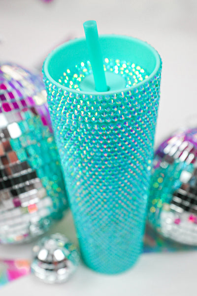 Green Full Rhinestone Straw Cup-Accessories-MomFashion