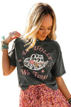 Gray WE TRUST IN DOLLY Western Fashion Graphic Tee-Graphic-MomFashion