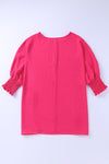 Rose Smocked Wrist Shift Top-Tops-MomFashion