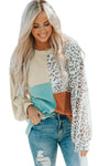 Leopard Patchwork Color Block Ribbed Long Sleeve Top-Tops-MomFashion