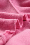 Pink Washed Snap Buttons Lantern Sleeve Pullover Sweatshirt-Tops-MomFashion