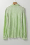 Laurel Green Textured Side Split Casual Shirt-Tops-MomFashion