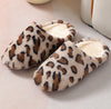 Camel Leopard Print Fuzzy Home Slippers-Shoes & Bags-MomFashion