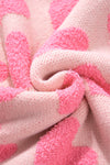 Light Pink Valentine’s Day Heart Jacquard Knit Sweater-Tops-MomFashion