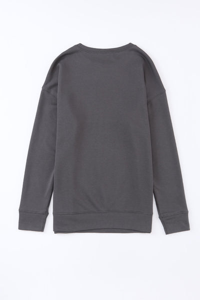 Gray COOL MOMS CLUB Drop Shoulder Sweatshirt-Tops-MomFashion