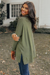 Jungle Green Cowl Neck Shift Tunic Top-Tops-MomFashion