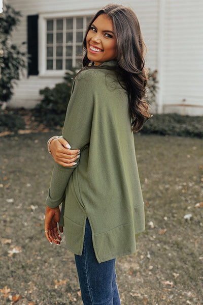 Jungle Green Cowl Neck Shift Tunic Top-Tops-MomFashion