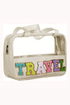 Parchment TRAVEL Chenille Letter Clear PVC Makeup Bag-Accessories-MomFashion