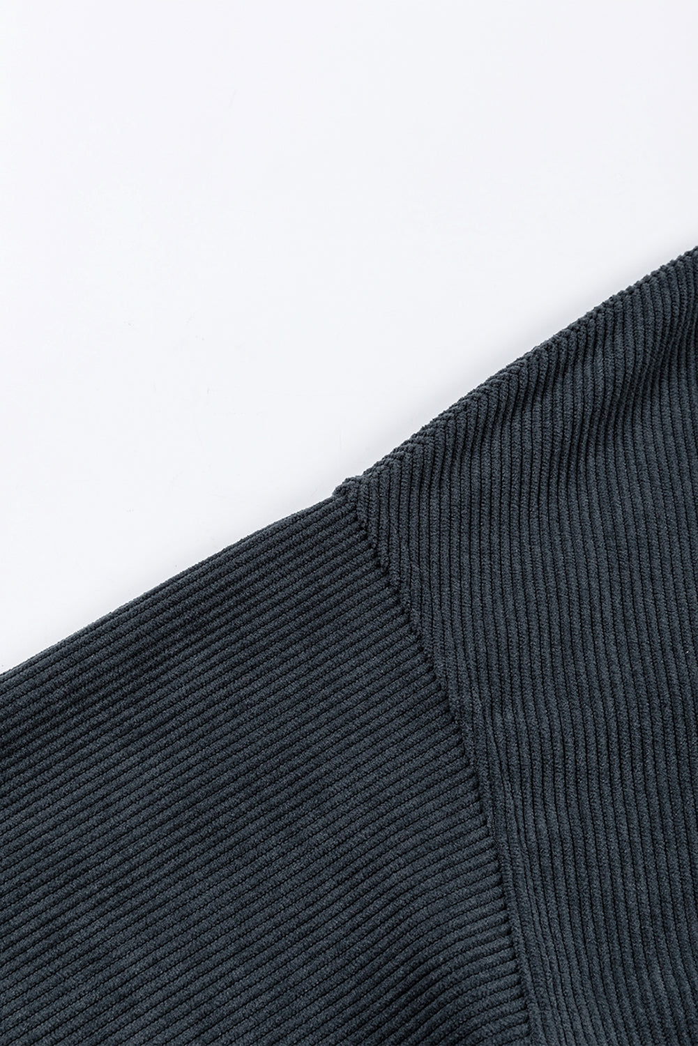 Dark Grey Ribbed Corded Oversized Sweatshirt-Tops-MomFashion