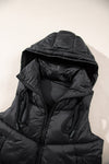 Black Sleek Quilted Puffer Hooded Vest Coat-Outerwear-MomFashion