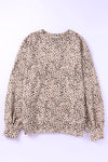 Leopard Boyfriend Crew Neck Leopard Sweatshirt-Tops-MomFashion