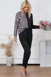 Black Contrast Leopard Long Sleeve Pullover and Joggers Outfit-Loungewear-MomFashion