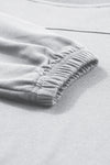 Light Grey Solid Criss Cross Crop Top and Pants Active Set-Activewear-MomFashion