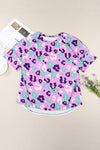 Purple Leopard Kiss Print Plus Size Short Sleeve Tee-Plus Size-MomFashion