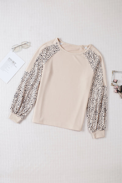 Leopard Print Pullover Top-Tops-MomFashion