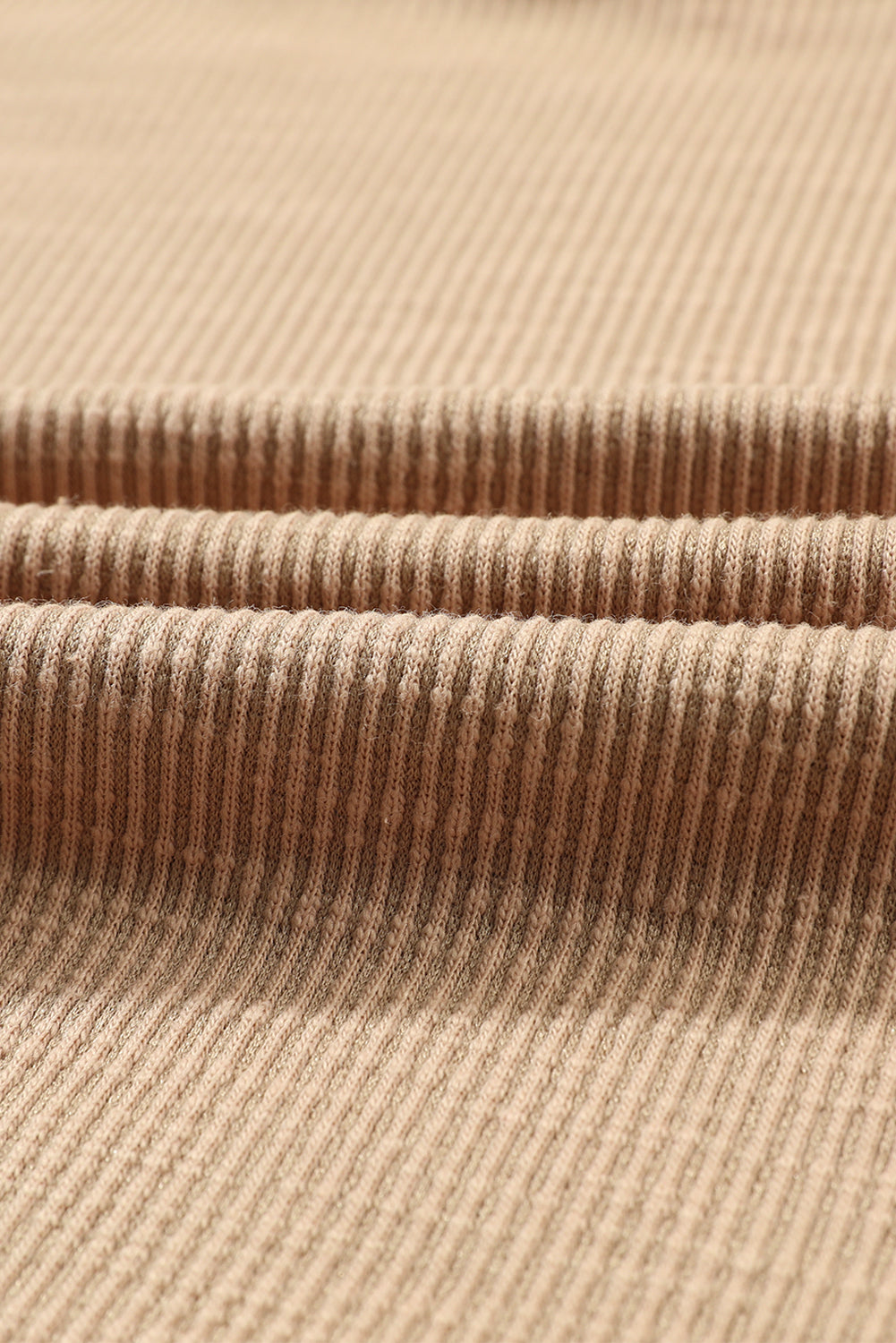 Light French Beige Floral Gauze Sleeve Patchwork Ribbed Knit Top-Tops-MomFashion