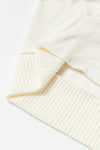 Beige Contrast Knit Patchwork Hooded Functional Coat-Outerwear-MomFashion