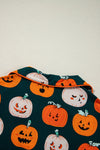 Orange Halloween Pattern Short Sleeve Shirt Pajama Set-Loungewear & Sleepwear/Sleepwear-MomFashion