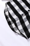 Black Plaid Textured Flap Pocket Shacket-Outerwear-MomFashion