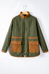 Green Stitching Quilted Drawstring Jacket-Outerwear-MomFashion