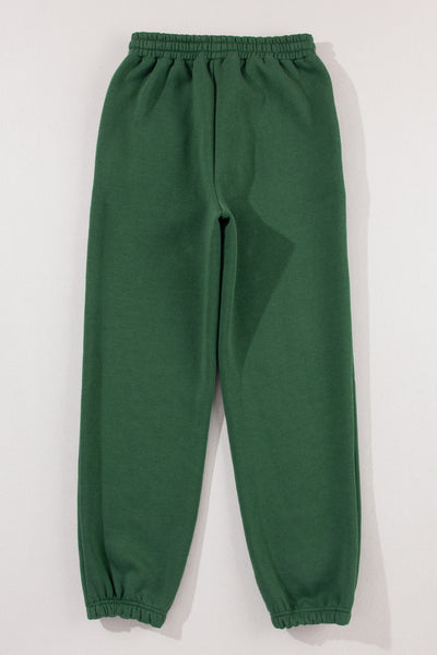 Mist Green Drawstring Waist Casual Jogger Pants-Bottoms-MomFashion