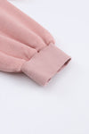 Pink Flap Pocket Drawstring Hood Zip Up Jacket-Outerwear-MomFashion