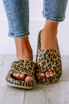 Leopard Print Thick Sole Slip On Slippers-Shoes & Bags-MomFashion